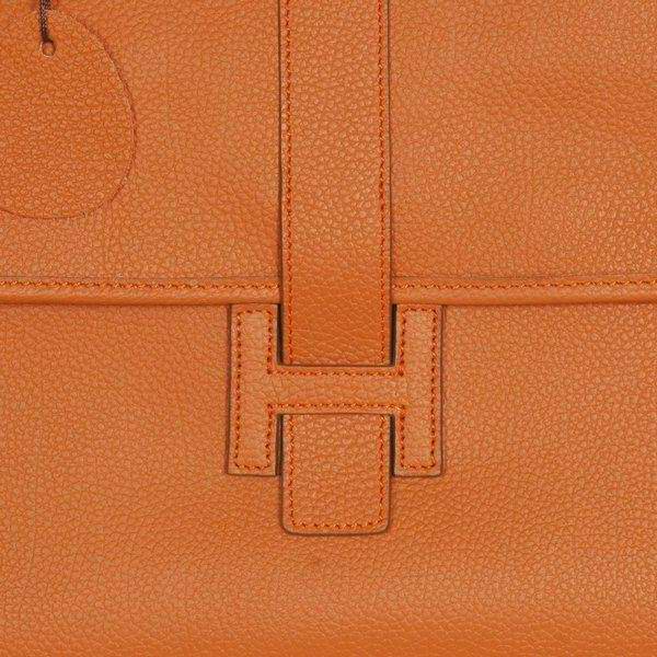 Best Hermes Large Leather H Handbag Orange 6058 - Click Image to Close